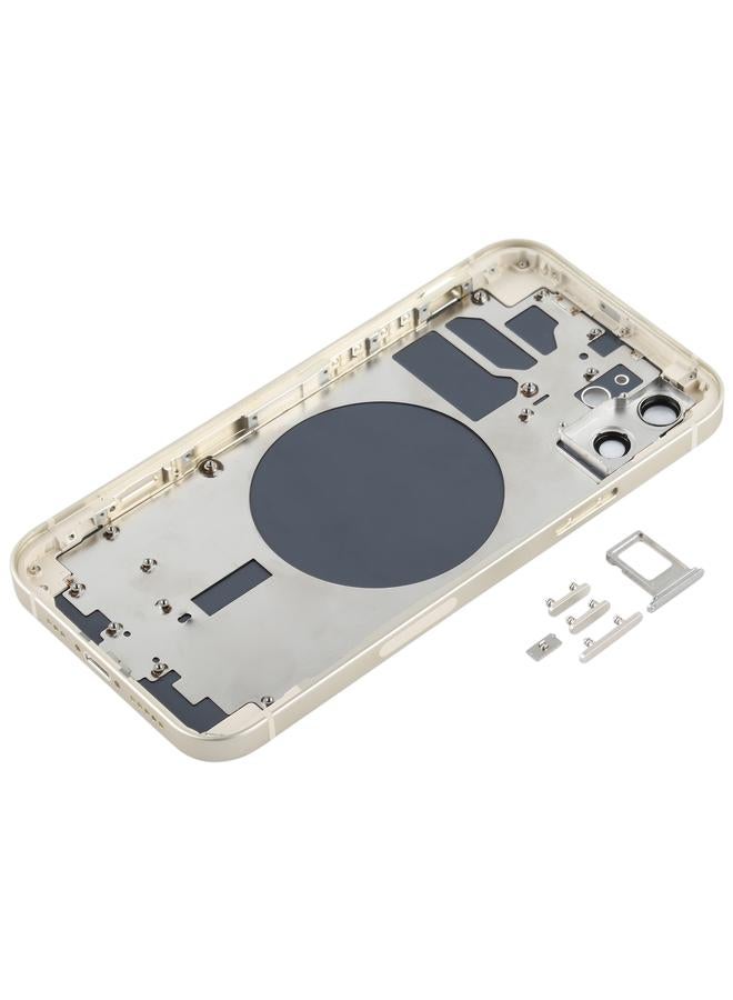 erorex Back Housing Cover with SIM Card Tray & Side  Keys & Camera Lens for iPhone 12(White) - Image 3