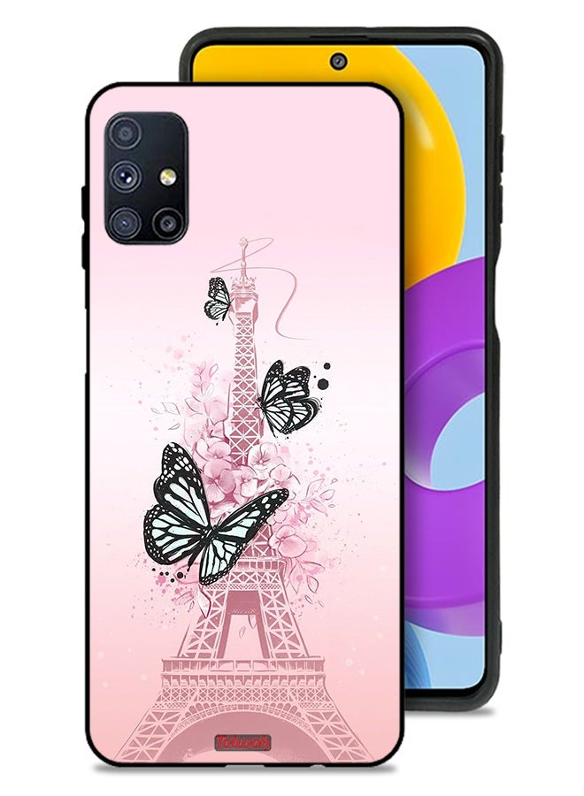 Tolwak Samsung Galaxy M51 Protective Case Cover Butterflies On Eiffel Tower - Image 1