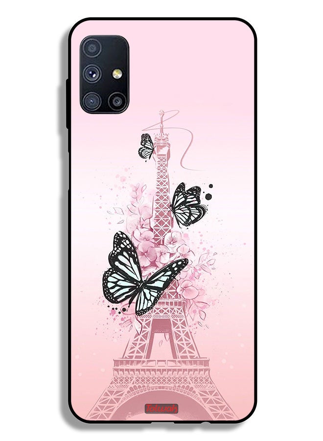 Tolwak Samsung Galaxy M51 Protective Case Cover Butterflies On Eiffel Tower - Image 2