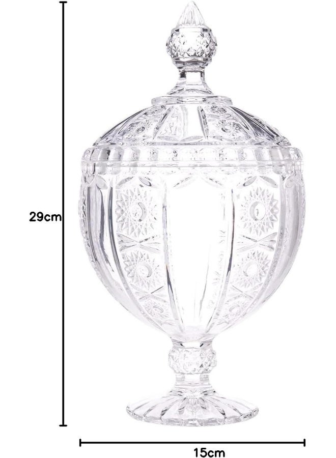 AKDC Glass Candy Pot L(15CM) XW(15CM) XH(29CM) Transparent - Image 4