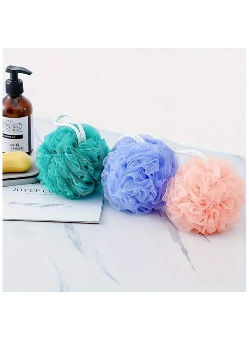 BOLREUS - Soft Bath Shower Sponge Pouf Loofahs, Shower Puff Body Cleaner,4 Packs Each Eco-friendly Exfoliating Mesh Brush Pouf Bath Shower Ball Sponge-Exfoliate, Cleanse, Soothe Skin ,Multi color - Image 1