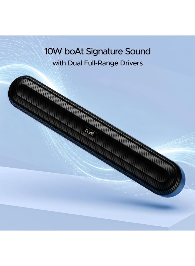 Boat Aavante Bar 490 10W Signature Sound, Dual Full-Range Drivers,7 HRS Battery, Built-in Mic,2.0 CH, TWS Feature,Multi Connect, Bluetooth Sound Bar, Soundbar Speaker (Classic Black) - Image 5