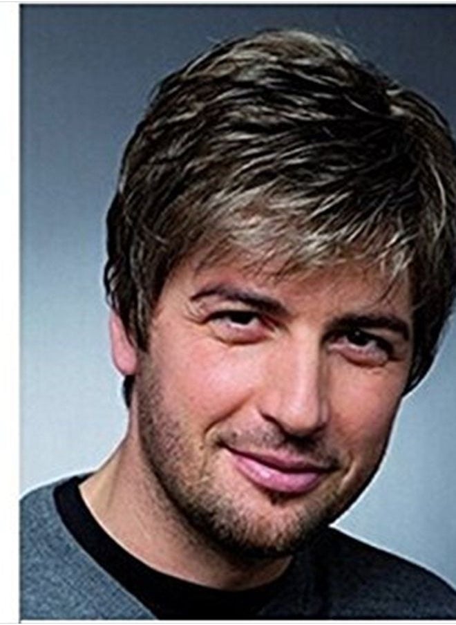 Royalfirst Mens Short Straight Heat Resistant Synthetic Hair Wigs Natural Looking Wig  - Image 2