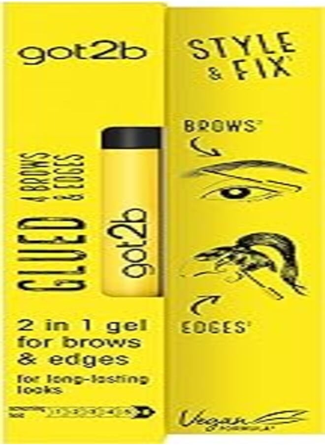 Got2b - Schwarzkopf got2b Glued for Brows & Edges 2 in 1 Wand Gel, For Laying Edges and Styling Brows, 72hr Hold, No White Residue or Stickness, Vegan, Silicone Free, Alcohol Free, 16ml - Image 1