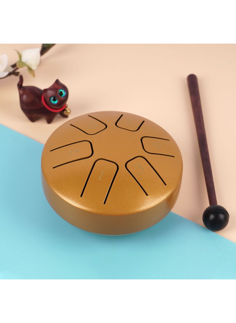 Generic Mini Ethereal Drum 3.8 6-Tone Childrens Musical Toy Red Gold 