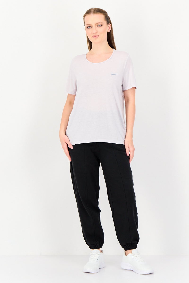 Nike Women Dri Fit Short Sleeve Running Tops, Lavender - Image 2