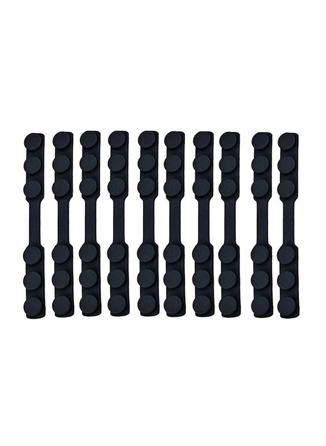 Generic 10-Piece Adjustable Anti-Slip Mask Strap Extension Ear Hook Set Black  - Image 1