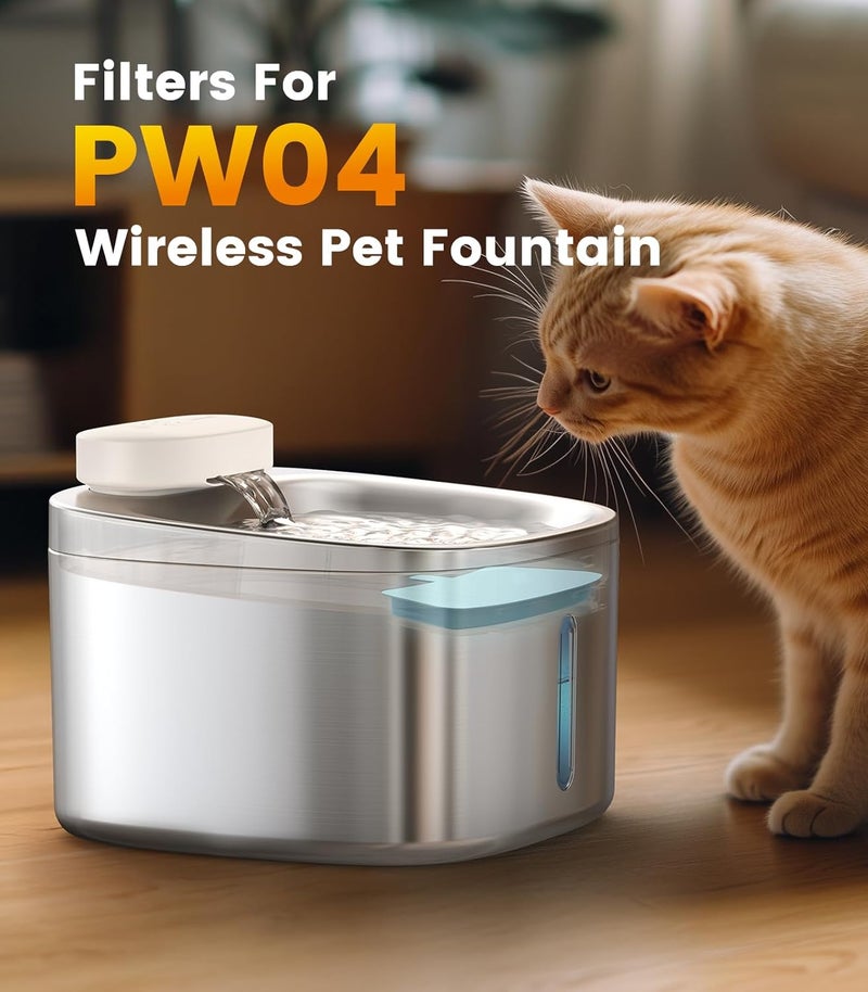 أوني سال 6 قطع من مرشحات بديلة PW04 سعة 3.5 لتر لنافورة شرب القطط اللاسلكية (متوافقة فقط مع نوافير oneisall بالأرقام: B0DNJT76WJ, B0DMF2LH3Y و B0DSJ9F3M2) - Image 2