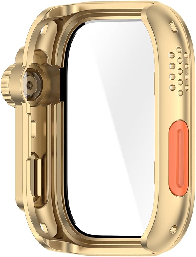 Gold Reinforced Case For Watch Fit 4 With Integrated Screen Protector Shockproof - Image 2