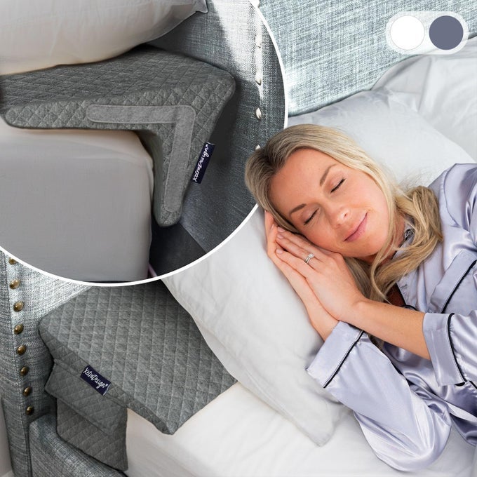 BED WEDGE PILLOW FOR HEADBOARD GAP UP TO 7 TRIANGLE GAP FILLER FOR BED MATTRESS WEDGE GAP FILLER HEADBOARD SPACE FILLER CORNER PILLOW GREY QUEEN 60