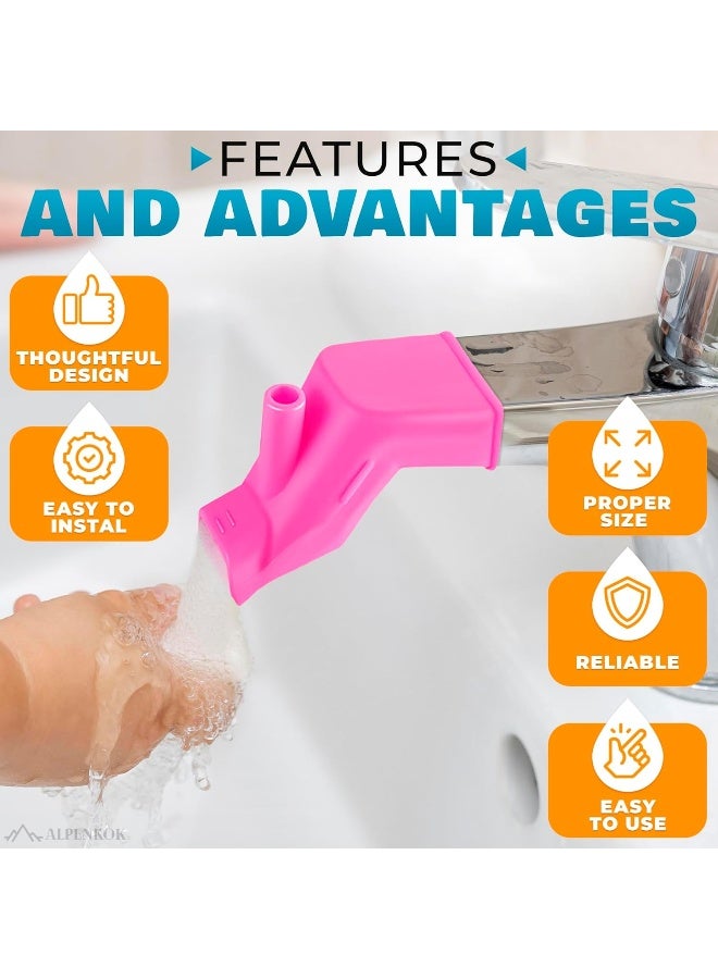 ALPENKOK 3Pcs Sink Extender for Toddlers - Sink Faucet Extender for Toddlers Bath Faucet Cover for Kids Faucet Extender for Sink Bath - Toddler Sink Extender Tub Faucet Cover for Kids Toddler Faucet Extender - Image 4