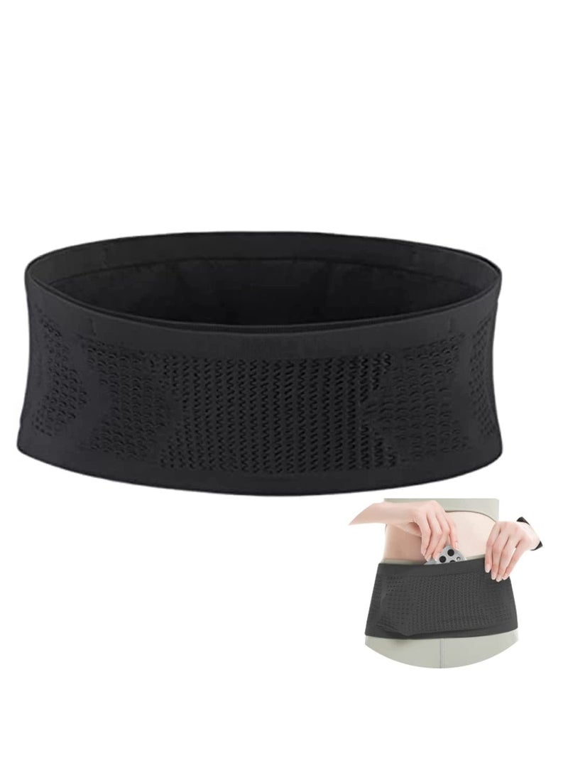 Running Belt, Running Funny Pack for Phone, Moisture Wicking Storage Belt Bag for Walking Travel Sports Hiking Workout Women Men 4 Large Security Pockets - Image 2