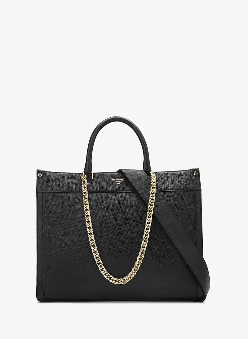 Genuine Leather Black Tote Bag