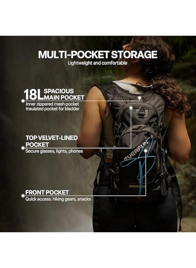 Arabest Hydration Backpack 18L with Water Bladder 2L/3L Hiking Water Backpack Women Men Hydration Pack Insulated Lightweight Day Hydropack with Storage for Hiking, Biking, Running, Festival - Image 2