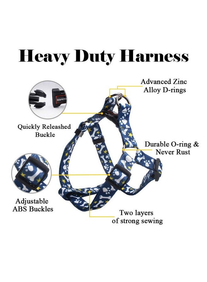 كيوكيو بيتس مجموعة أحزمة الكلاب QQPETS قابلة للتعديل ومتينة بدون سحب للكلاب من السلالات الصغيرة والمتوسطة والكبيرة مع مشبك خلفي مضاد للالتواء مثالي للمشي (XS (محيط الصدر من 12 إلى 18 بوصة)، عظم) - Image 2