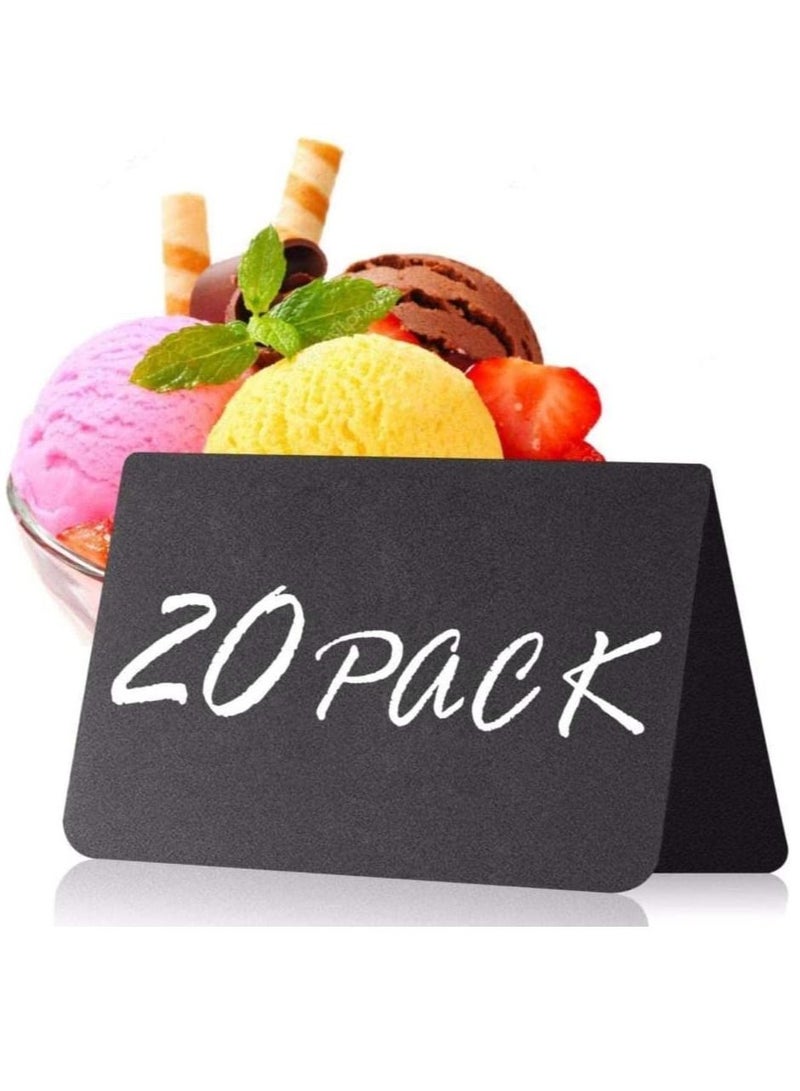 20 Pack Mini Chalkboard Table Tent Signs 10x7 cm for Food - Buffet - Party - Wedding - Chalkboard Labels for Food - Chalk Food Stand Labels - Image 1