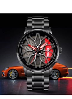 SKMEI SKMEI Men's Sports Watch 3D Hollow Wheel Design Stainless Steel Watch Waterproof Car Wheel Rolling Spinning Dial Watch 1990D  - Image 2