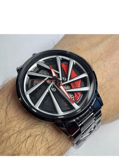 SKMEI SKMEI Men's Sports Watch 3D Hollow Wheel Design Stainless Steel Watch Waterproof Car Wheel Rolling Spinning Dial Watch 1990D  - Image 5