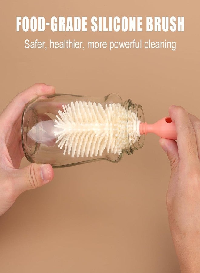 LEVGRY Baby Travel Essential Bottle Cleaner kit, 6 in1 Extendable Silicone Travel Bottle Brush Set & Drying Rack, Nipple, Straw, & Breast Pump Portable Cleaning, Soap Dispenser & Case, Gift for Mom - Image 4