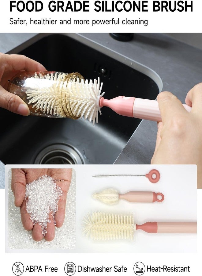 LEVGRY Baby Travel Essential Bottle Cleaner kit, 6 in1 Extendable Silicone Travel Bottle Brush Set & Drying Rack, Nipple, Straw, & Breast Pump Portable Cleaning, Soap Dispenser & Case, Gift for Mom - Image 3