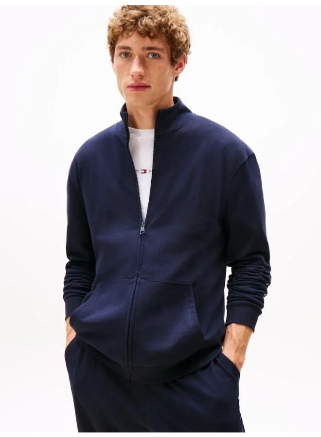 TOMMY HILFIGER TH Original Logo Zip-Thru Lounge Sweatshirt