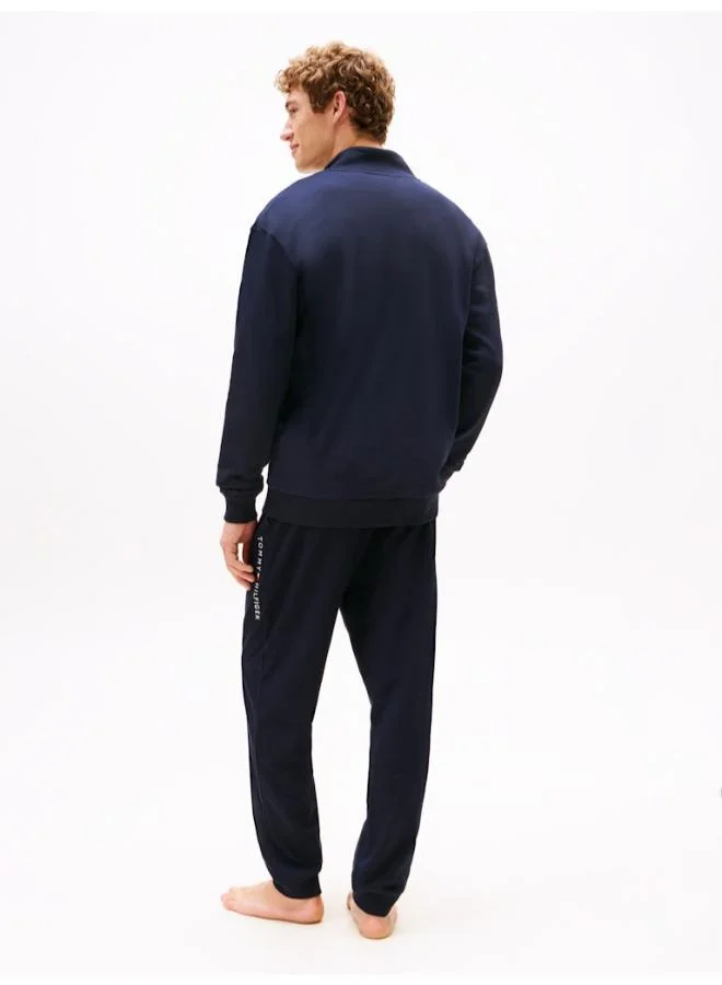 TOMMY HILFIGER TH Original Logo Zip-Thru Lounge Sweatshirt