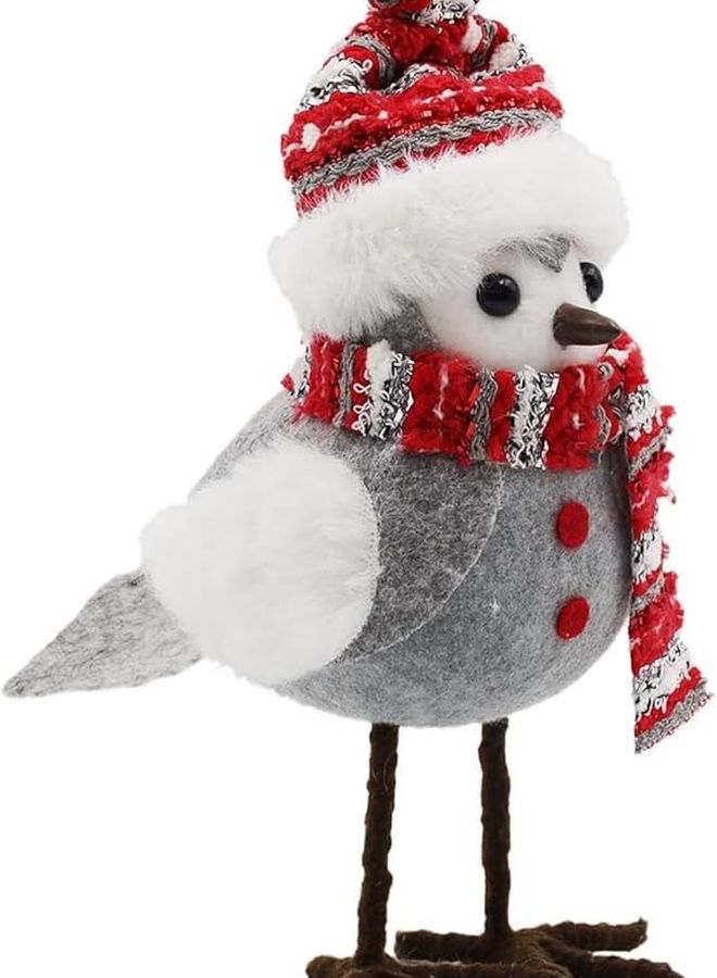 Christmas Bird Handcraft Plush Scarf Type A Color Winter Tabletop Fireplace Decor - Image 1
