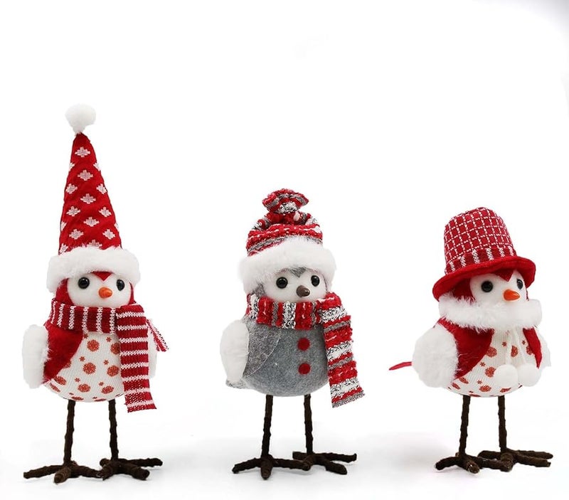 Christmas Bird Handcraft Plush Scarf Type A Color Winter Tabletop Fireplace Decor - Image 4