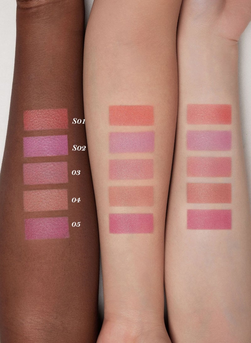 Flower Knows Shell's Jewel Silk Satin Blush – Long-Lasting Cheek u0026 Highlight Duo with Vitamin E - 05 Strawberry Bubble - Image 4