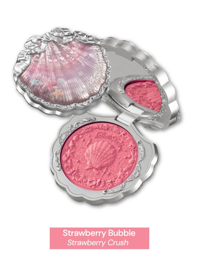 Flower Knows Shell's Jewel Silk Satin Blush – Long-Lasting Cheek u0026 Highlight Duo with Vitamin E - 05 Strawberry Bubble - Image 1