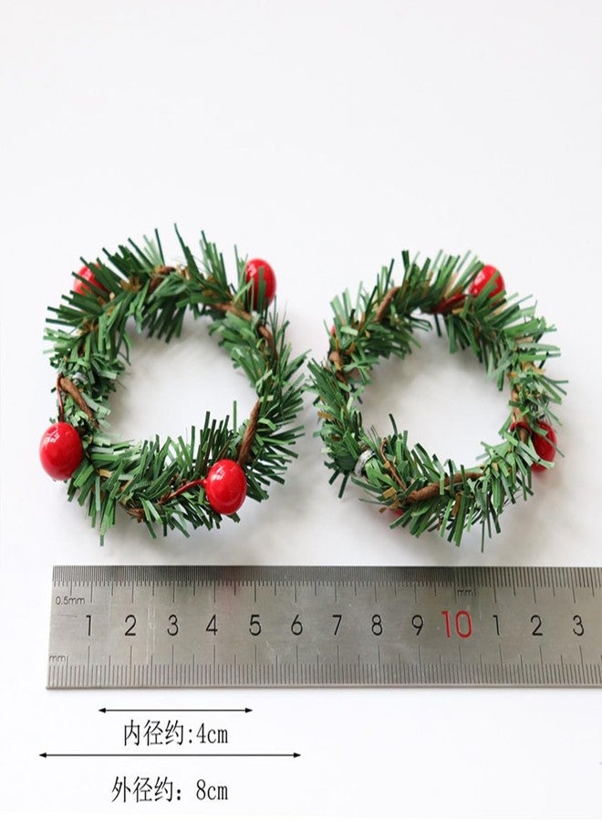 ASVNRES Napkin Rings Set of 6, Rustic Napkin Ring Serviette Holders Handmade Red Berry Table Decorations for Christmas Wedding Thanksgiving New Year - Image 3