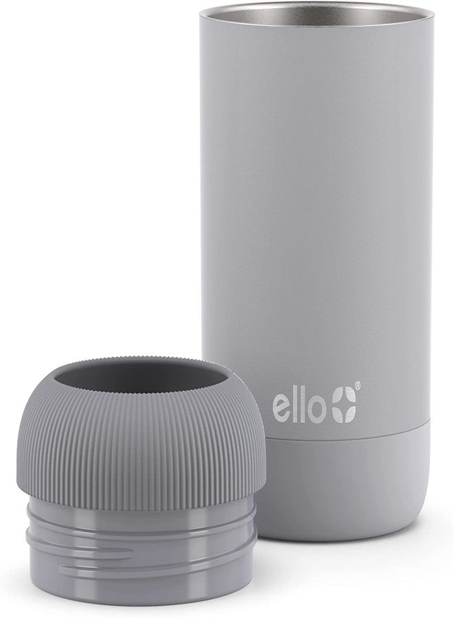 Ello Stainless Steel Insulated Can Cooler | Keeps 12oz, 16oz, Slim Cans, and Glass Bottles Cold | Metal Drink Holder Perfect for Beer, Soda, and Hard Seltzer, Grey - Image 2