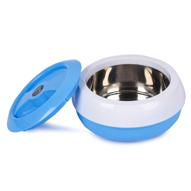 NEXTNOW MAHARANI Stainless Steel Trendy Casserole Hot Case with Lid, 1500 ml (Blue) - Image 1