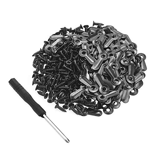 Powlankou 100 Pieces Frame Picture Turn Button and 100 Pieces Screws for Hanging Pictures, Black - Image 2