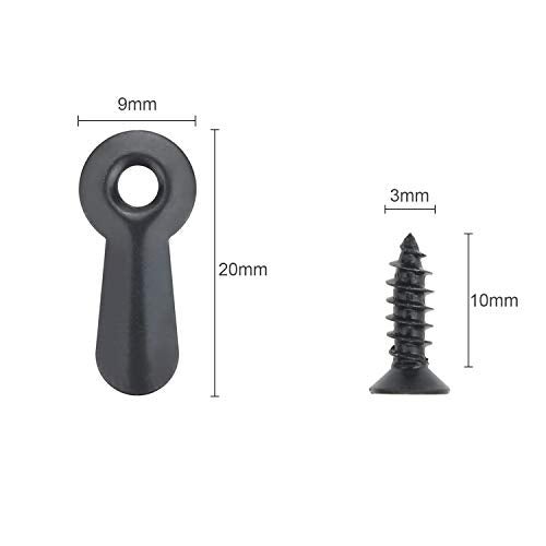 Powlankou 100 Pieces Frame Picture Turn Button and 100 Pieces Screws for Hanging Pictures, Black - Image 3
