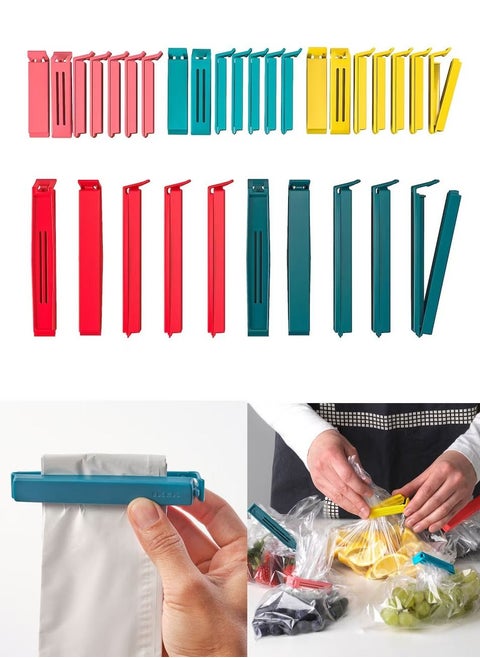 Bag clips 26 pieces, assorted colors, assorted sizes, to keep food fresh and store snacks