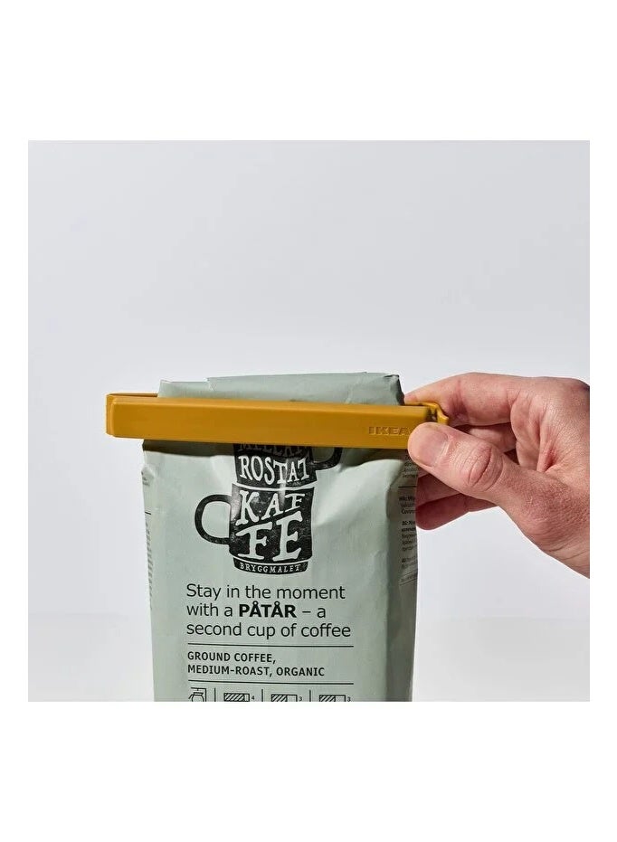 BEVARA 6-piece bag sealing clips, black and yellow, one size fits all, for keeping food fresh and storing snacks. - Image 3