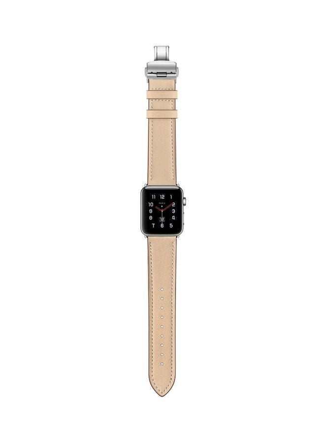 إسكدنيا Replacement Band For Apple Watch Series 1/2/3/4 40/38 mm Cream Sand - Image 4