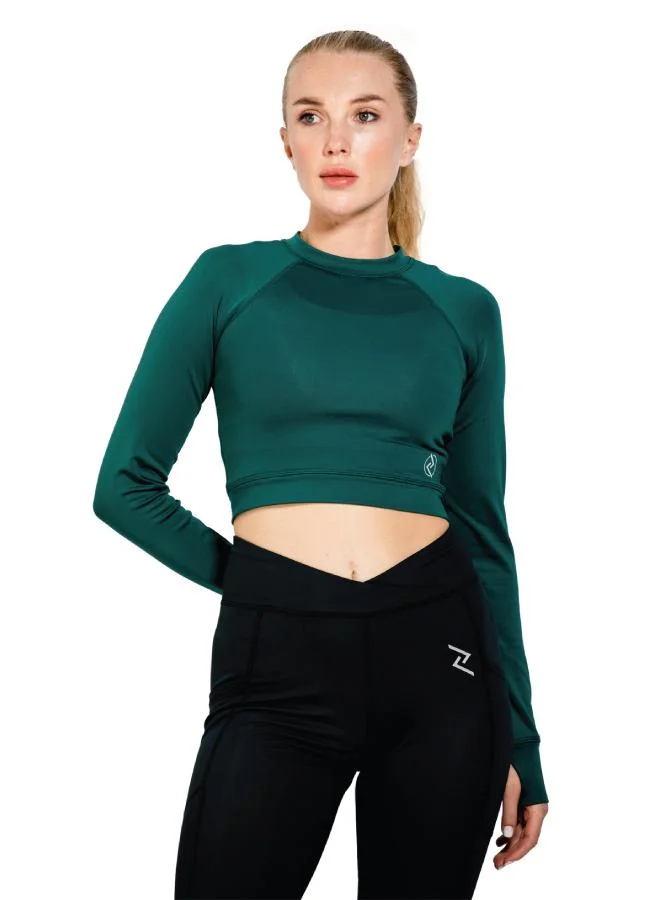 ZAECY Women's Full-Sleeve Crop Top
