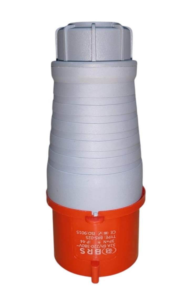 BRS TECHNO مقبس بريس الصناعي 32A 5 دبابيس مقبس لوحة مقبس حائط 3 طرق مقبس متعدد IP44 تصنيف أحمر ورمادي ثلاثي الطور 32A_5 دبابيس_مقبس ومقبس حائط_زوج من 1 - Image 5