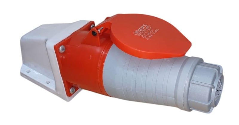 BRS TECHNO مقبس بريس الصناعي 32A 5 دبابيس مقبس لوحة مقبس حائط 3 طرق مقبس متعدد IP44 تصنيف أحمر ورمادي ثلاثي الطور 32A_5 دبابيس_مقبس ومقبس حائط_زوج من 1 - Image 1