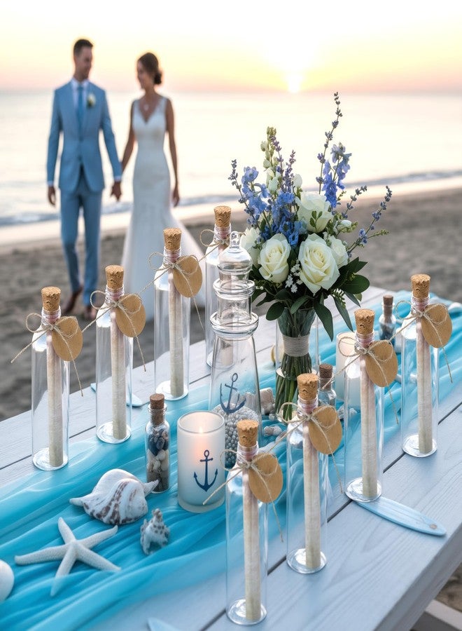 LemonRoad 30 Pcs Message Bottles with Vintage Letter Printer Paper 6.8 oz Plastic Message Bottles with Cork Labels Twine for Wedding Invitations Birthday DIY Craft - Image 5