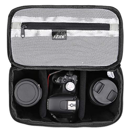 S-ZONE Padded Foldable Bag for DSLR SLR Camera TLR Sony Canon Nikon or Flash, grey, M, Foldable, padded, lightweight - Image 2