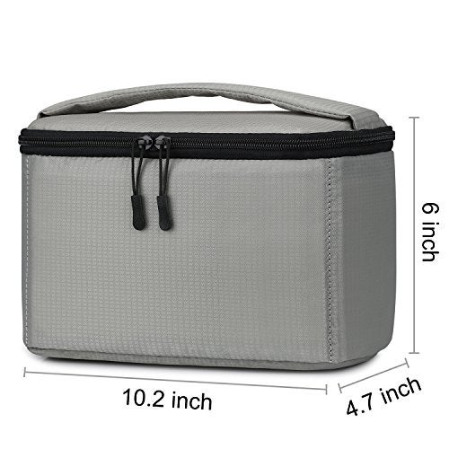 S-ZONE Padded Foldable Bag for DSLR SLR Camera TLR Sony Canon Nikon or Flash, grey, M, Foldable, padded, lightweight - Image 5