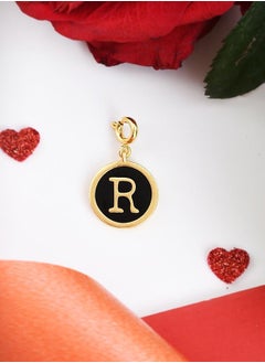 VOYLLA Valentine's Day Collection Alphabet R Black Enamel Charm  - Image 1