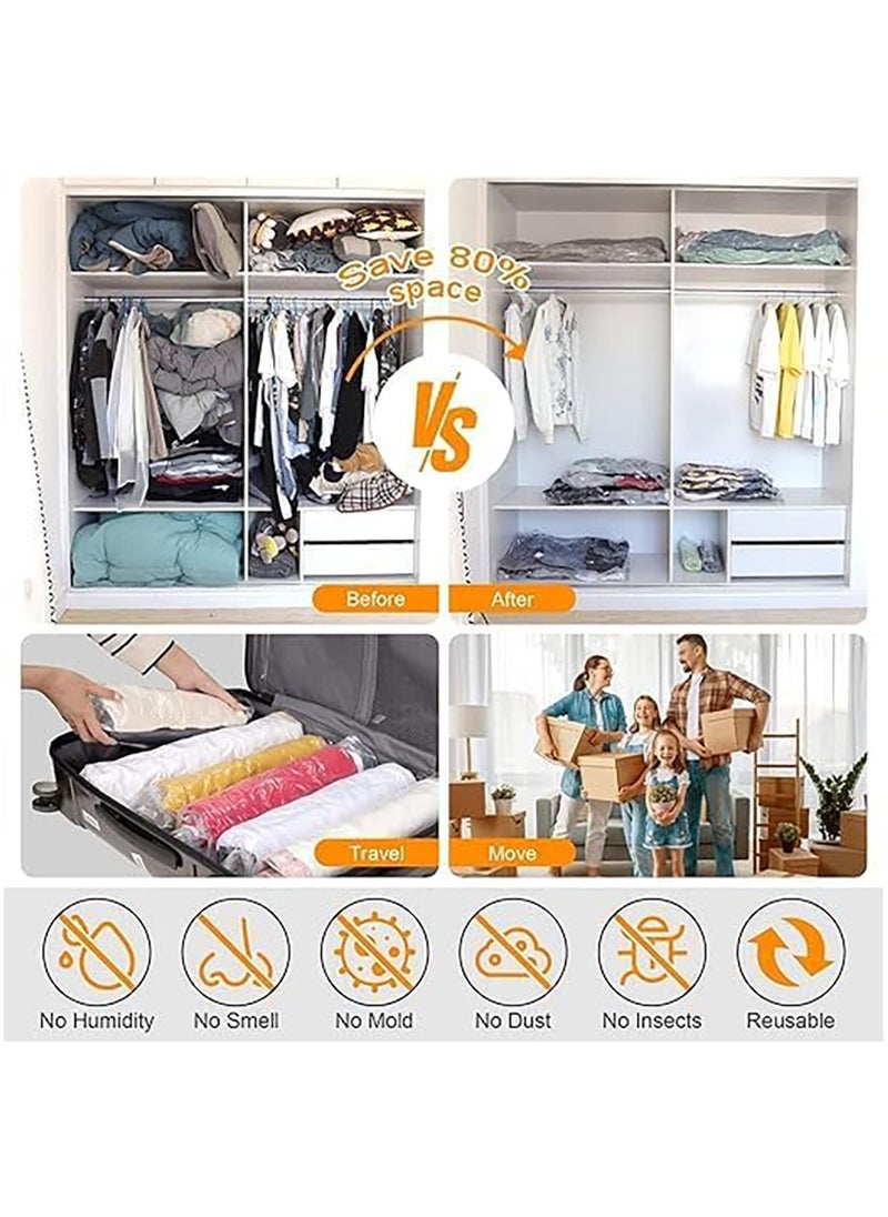 Generic 6Pcs Vacuum Storage Bags with Electric Pump Space Saver Sealer Compression Bags for Comforter and Blankets Jumbo Vacuum Seal Bags for Clothing Bedding Blankets Comforters Pillows (L)  - Image 3