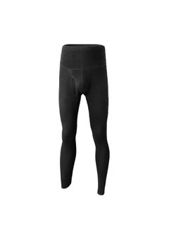 Generic Mens Cotton Thermal Slim-fit High-Waist Pants Autumn Black  - Image 1