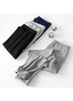 Generic Mens Cotton Thermal Slim-fit High-Waist Pants Autumn Black  - Image 5