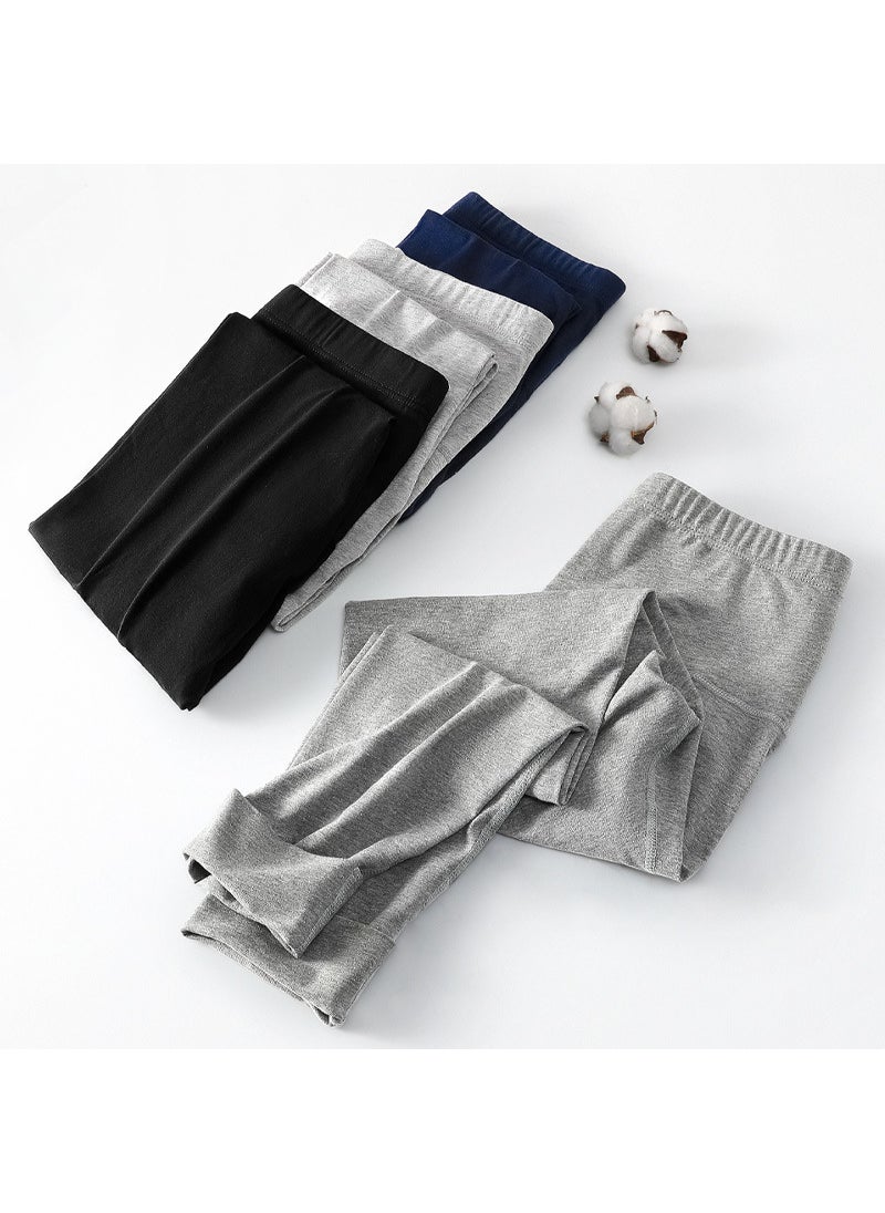 Generic Mens Cotton Thermal Slim-fit High-Waist Pants Autumn Black  - Image 5