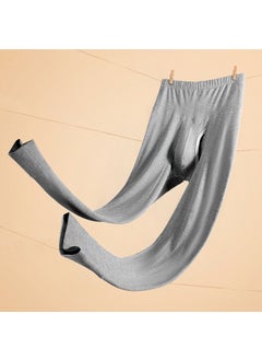 Generic Mens Cotton Thermal Slim-fit High-Waist Pants Autumn Black  - Image 4